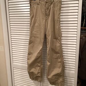 GAP Women's Khaki Cargo Pants with Elastic Ankles